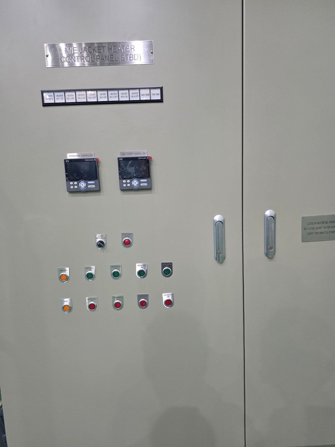 M/E Jacket Heater Control Panel STBD 전면